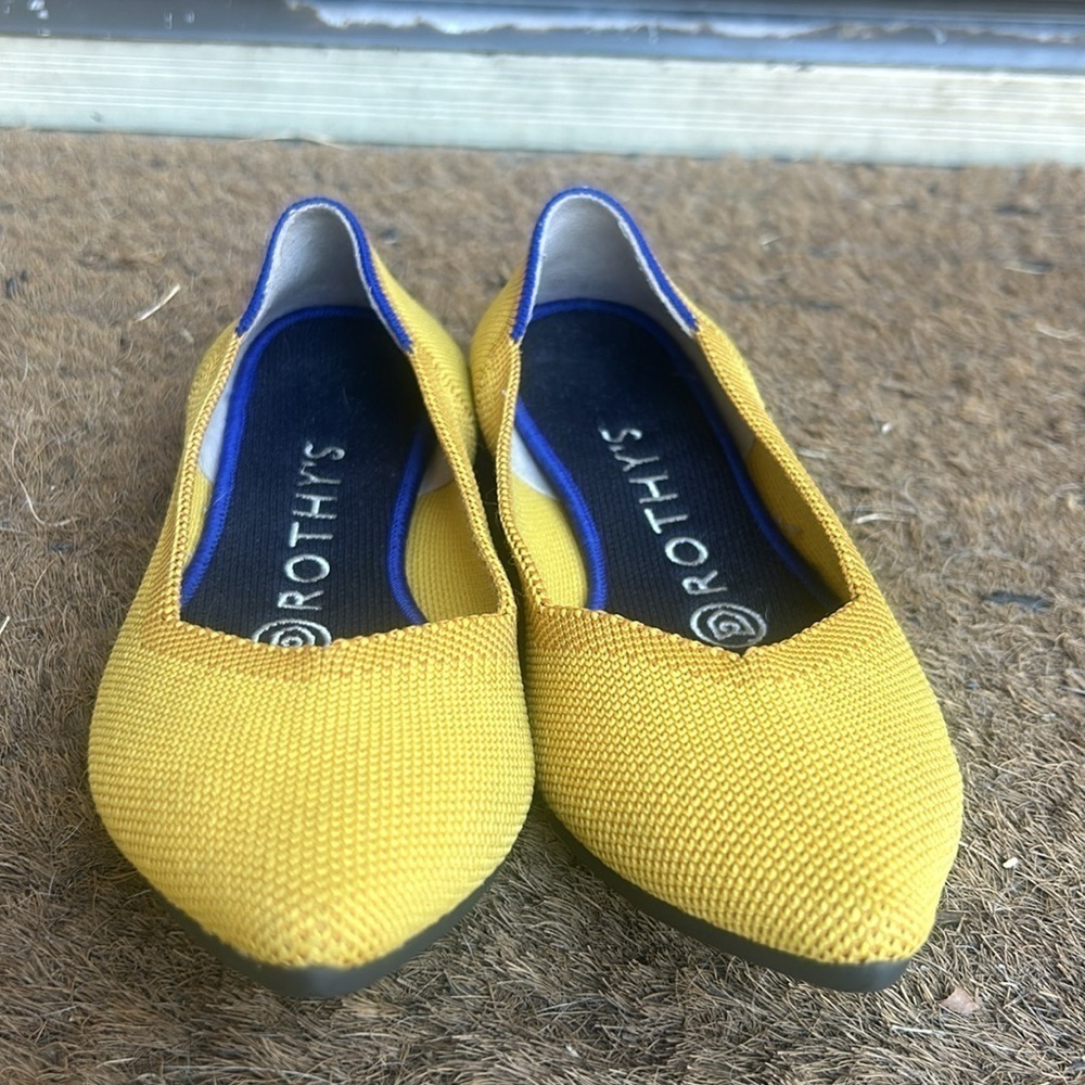 Rothy's Women's Yellow Pointed Knit Flats